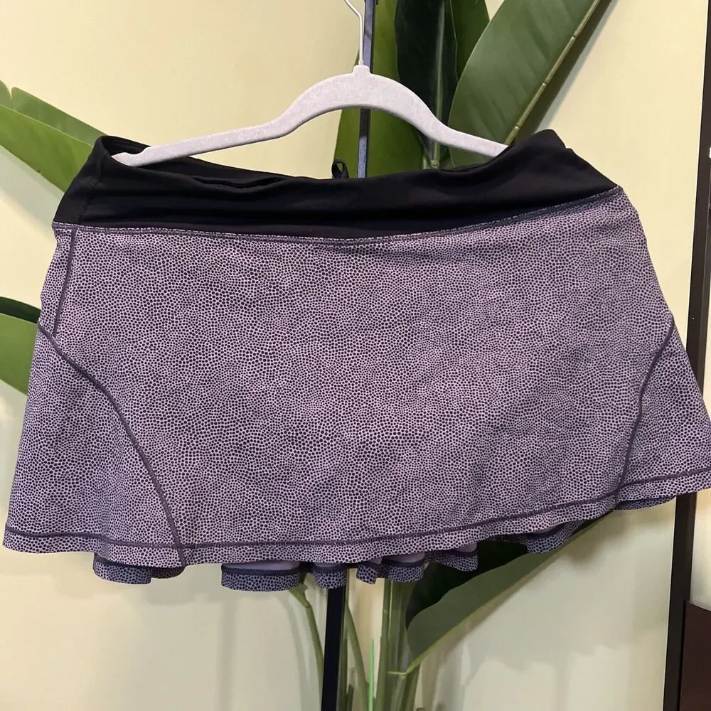 Lululemon  Circuit Breaker Skirt II Luminesce Splatter White Black Print Size 6